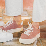 The Ibiza Platform - Suede - Dusty Rose - Women's - Women's Sneakers - Dusty Rose - Soludos - 