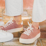 The Ibiza Platform - Suede - Dusty Rose - Women's - Women's Sneakers - Dusty Rose - Soludos - 