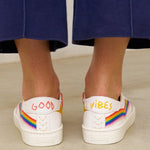 The Original Ibiza - Embroidery / Rainbow Wave - White - Women's - Women's Sneakers - Oasis White / Rainbow Wave - Soludos - 