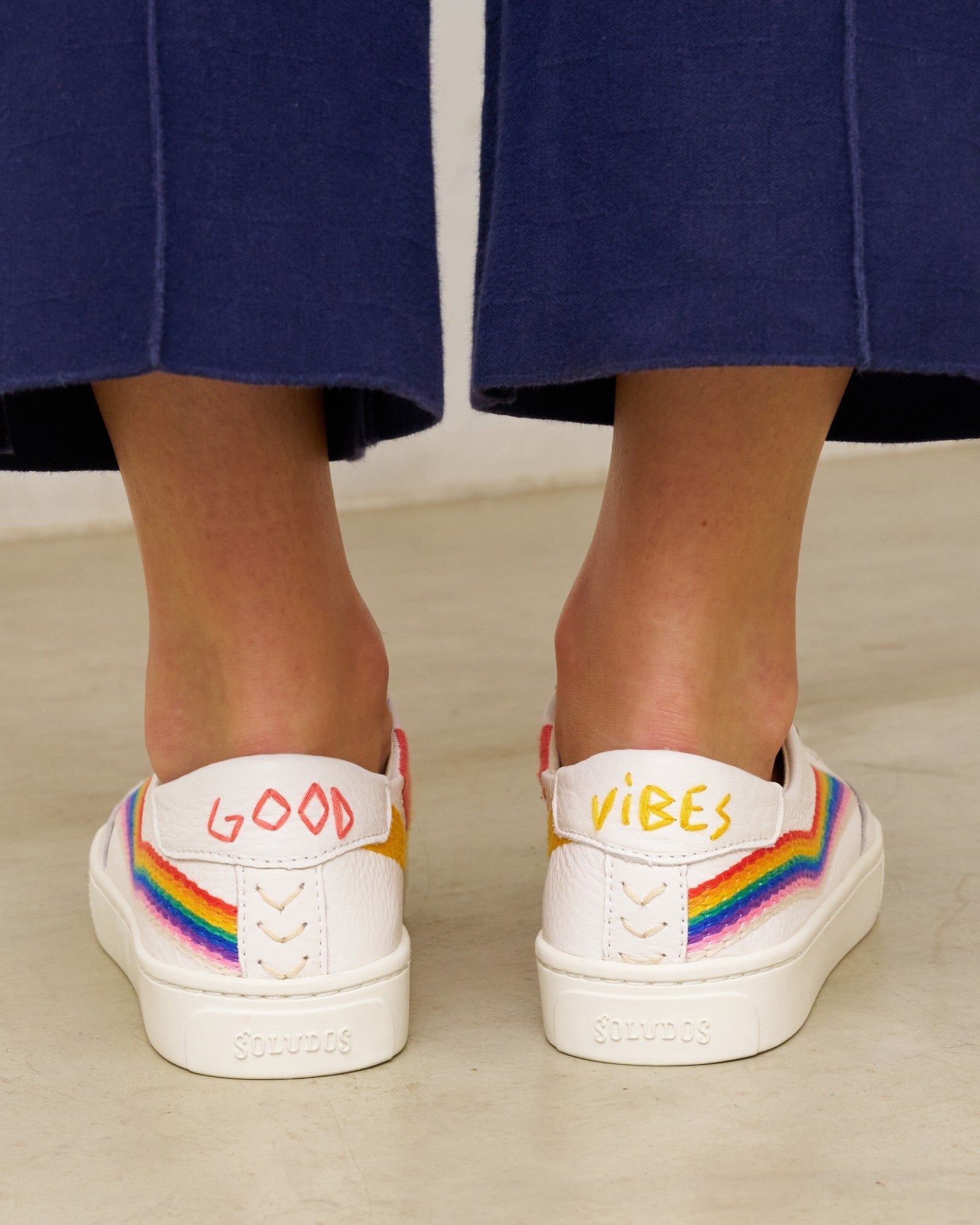 The Original Ibiza - Embroidery / Rainbow Wave - White - Women's - Women's Sneakers - Oasis White / Rainbow Wave - Soludos - 