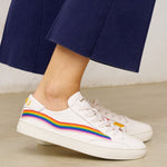 The Original Ibiza - Embroidery / Rainbow Wave - White - Women's - Women's Sneakers - Oasis White / Rainbow Wave - Soludos - 
