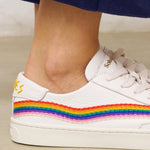 The Original Ibiza - Embroidery / Rainbow Wave - White - Women's - Women's Sneakers - Oasis White / Rainbow Wave - Soludos - 