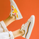 The Original Ibiza - Embroidery / Rainbow Wave - White - Women's - Women's Sneakers - Oasis White / Rainbow Wave - Soludos - 