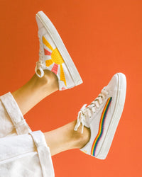 The Original Ibiza - Embroidery / Rainbow Wave - White - Women's - Women's Sneakers - Oasis White / Rainbow Wave - Soludos - 