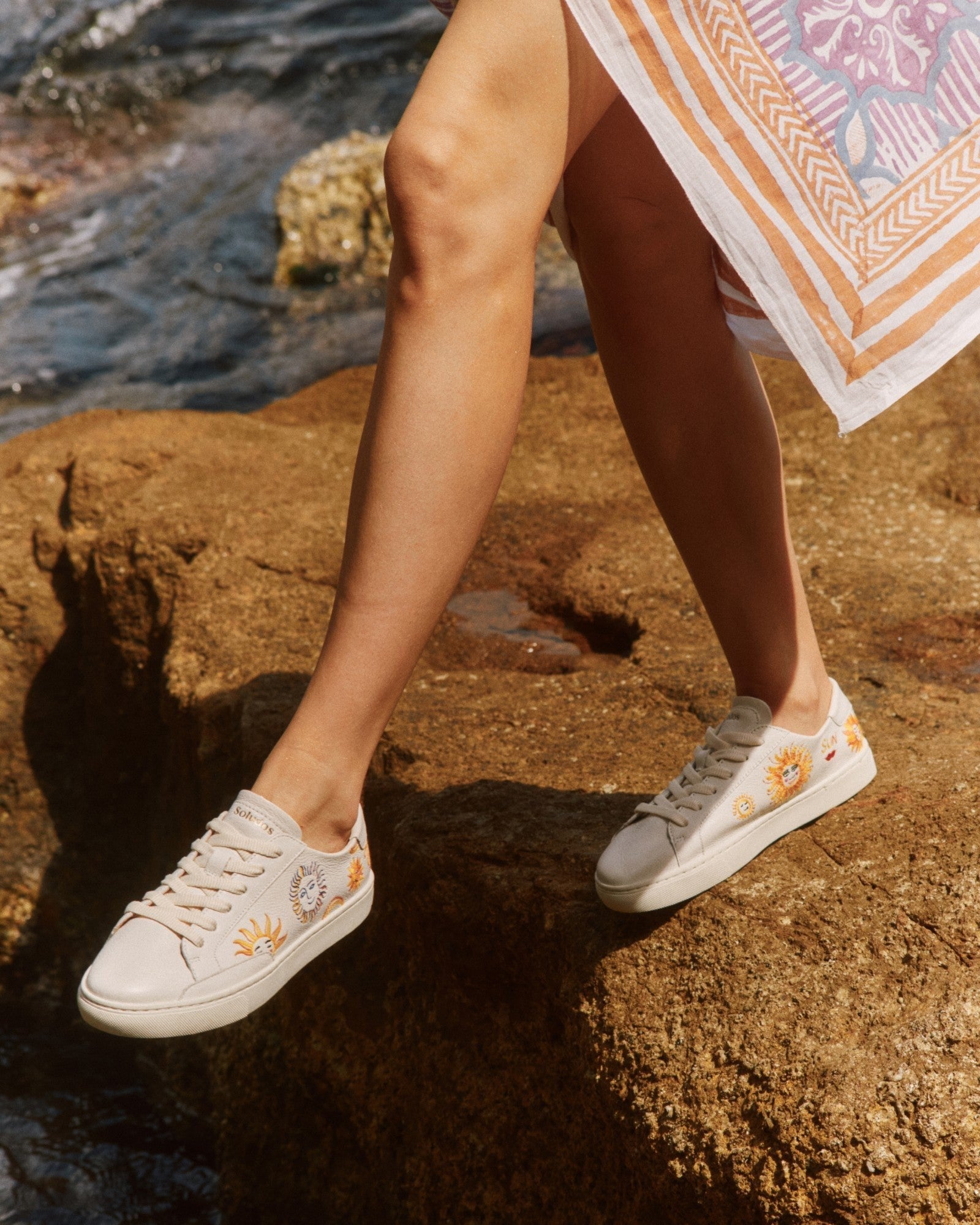 The Original Ibiza - Embroidery / Shine On - White - Women's - Women's Sneakers - White / Shine On - Soludos - 