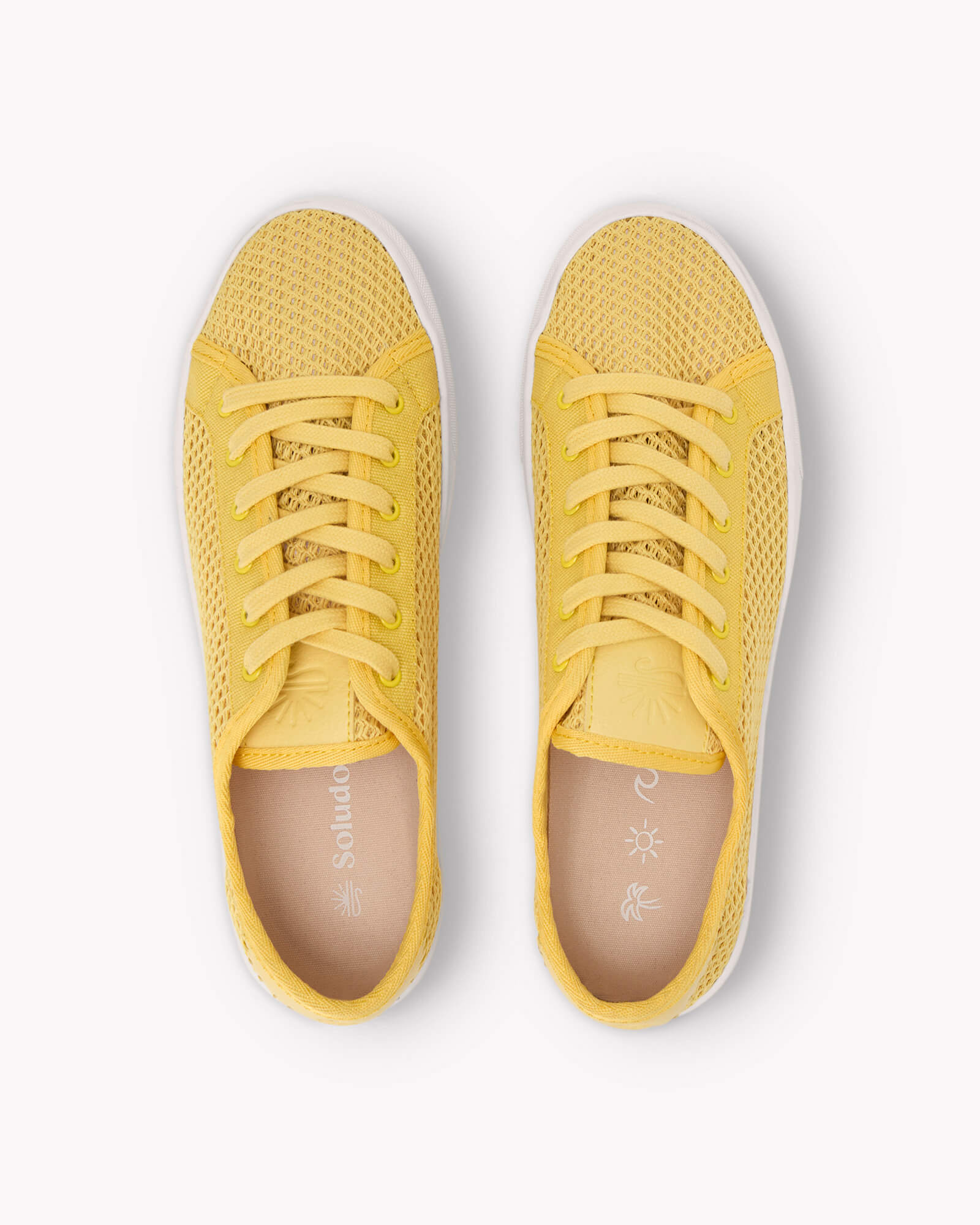 yellow mesh sneakers