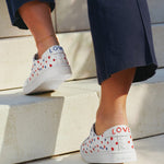 The Original Ibiza - Embroidery / Hearts - White - Women's - Women's Sneakers - Oasis White / Hearts - Soludos - 