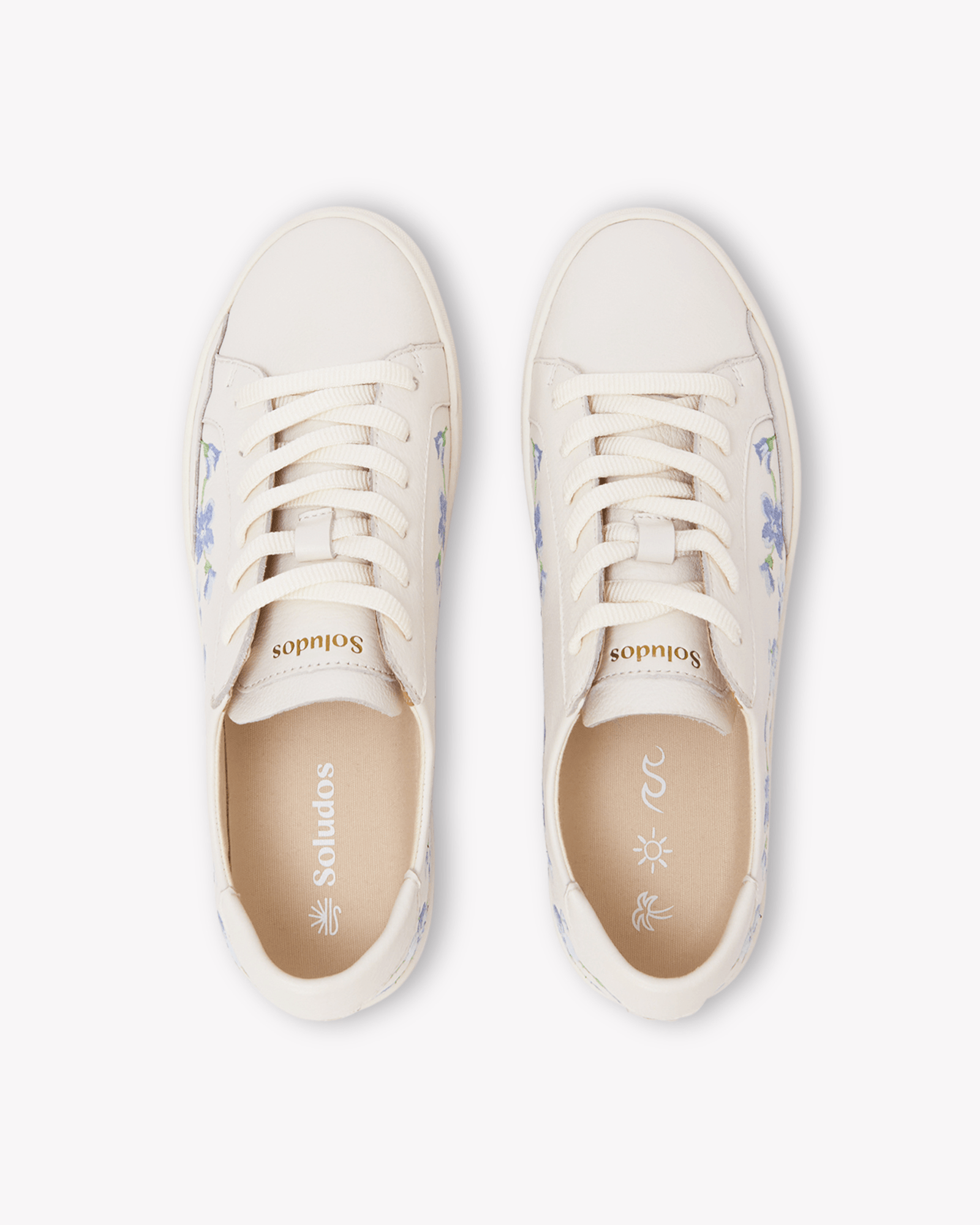 Women's Ibiza Classic Sneaker | Embroidery | Draper Blue Florals - Oasis White - Womens Espadrilles - Draper Blue Florals - Oasis White - Soludos - 