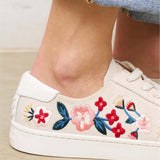 Women's Ibiza Classic Sneaker | Embroidery | Floral - Stone White - Women's Sneakers - Stone White - Floral - Soludos - 