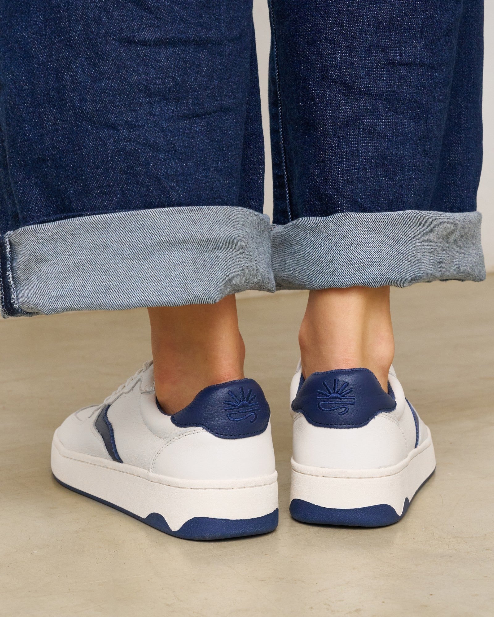 The Roma - Classic - White / Marine Blue - Women's - Women's Sneakers - White / Marine Blue - Soludos - 