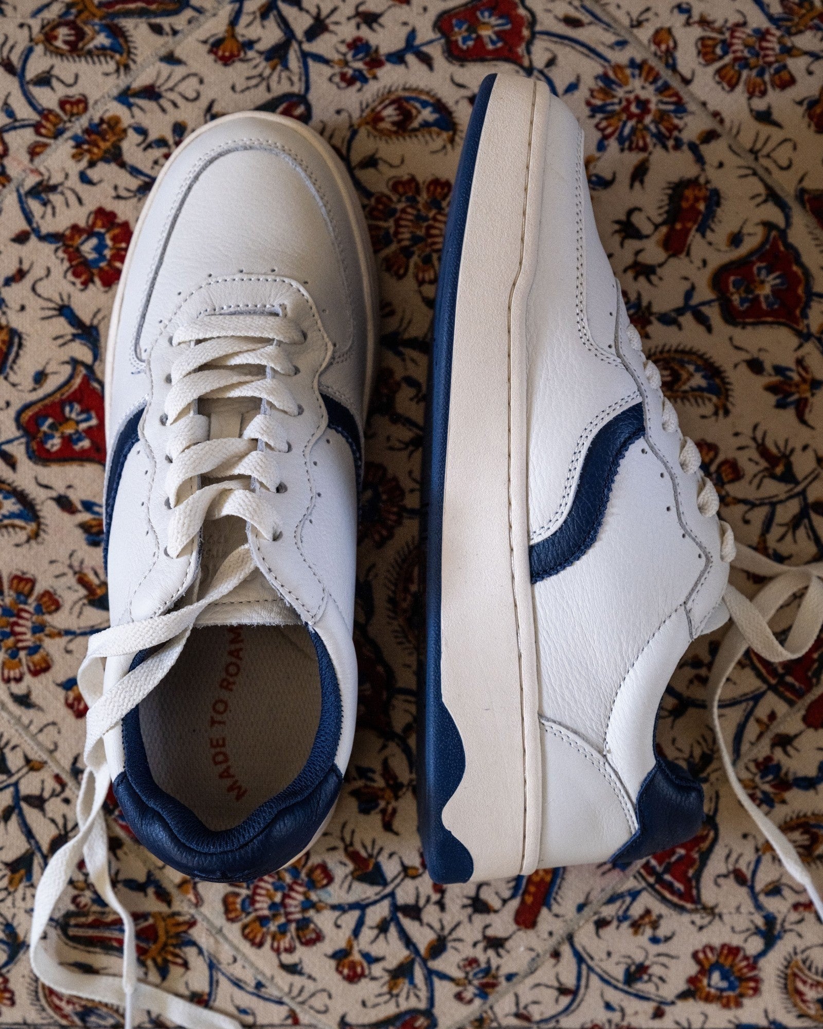 The Roma - Classic - White / Marine Blue - Women's - Women's Sneakers - White / Marine Blue - Soludos - 