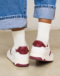 The Roma - Classic - White / Wine - Women's - Women's Sneakers - White / Wine - Soludos - 