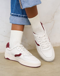 The Roma - Classic - White / Wine - Women's - Women's Sneakers - White / Wine - Soludos - 