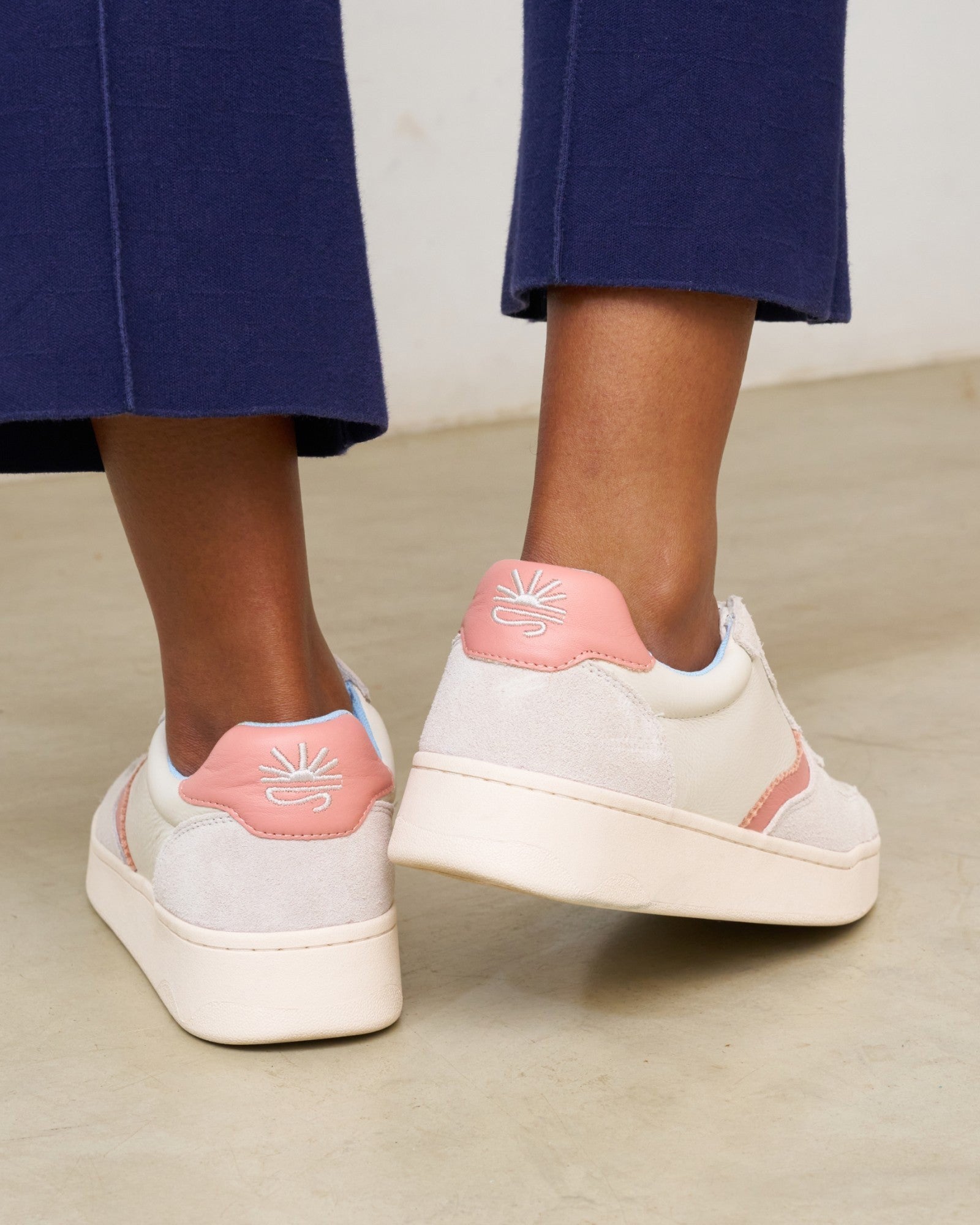 The Roma - Classic - White / Pink / Light Blue - Women's - Women's Sneakers - White / Pink / Light Blue - Soludos - 