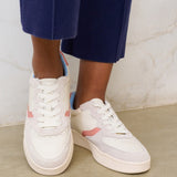 The Roma - Classic - White / Pink / Light Blue - Women's - Women's Sneakers - White / Pink / Light Blue - Soludos - 