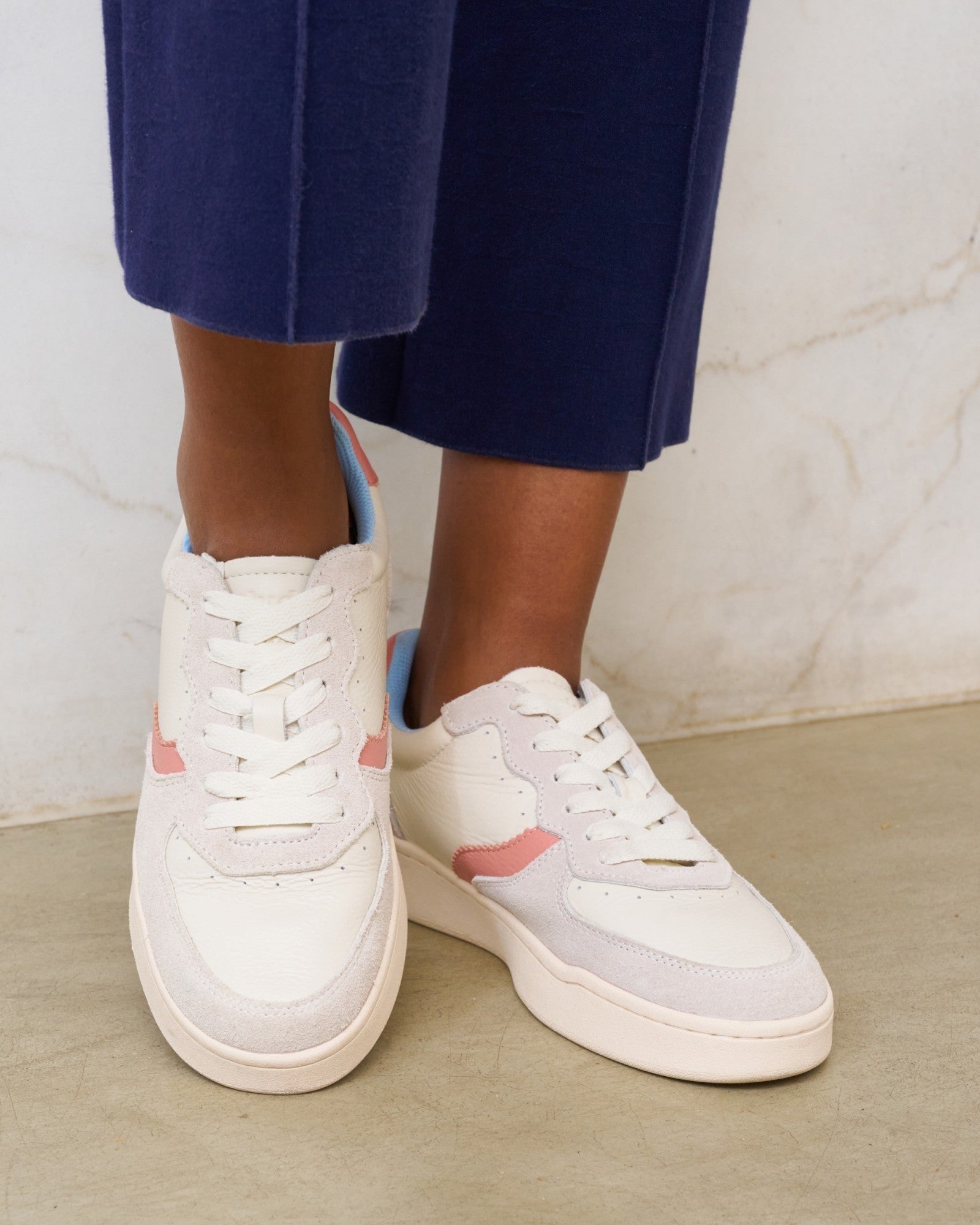 The Roma - Classic - White / Pink / Light Blue - Women's - Women's Sneakers - White / Pink / Light Blue - Soludos - 