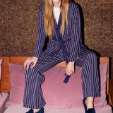 Women's Venetian Flat | Velvet | Royal Navy