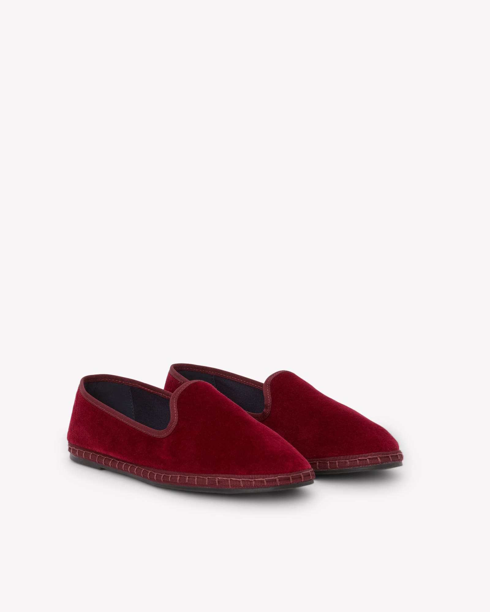 Women's Venetian Flat | Velvet | Cherry Red - Women's Espadrilles - Cherry Red - Soludos - 