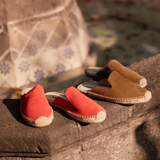 Women's Smoking Mule Espadrille | Suede | Lava Red - Women's Espadrilles - Lava Red - Soludos - 