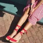 The Marseille Wedge - Classic - Flamenco Red - Women's - Women's Wedge Espadrilles - Flamenco Red - Soludos - 