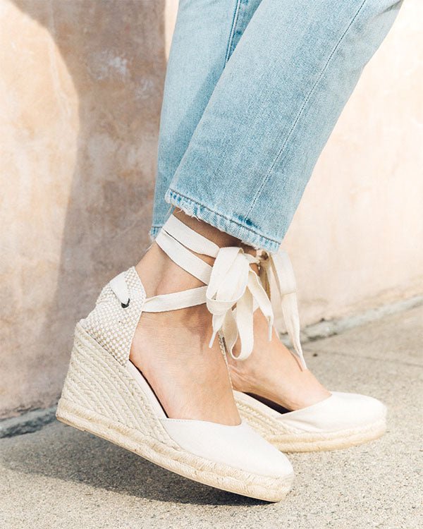 The Marseille Wedge - Classic - Ivory - Women's Wedge Espadrilles - Ivory - Soludos -