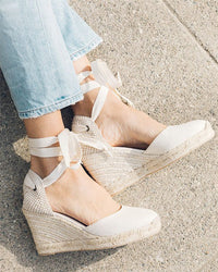 The Marseille Wedge - Classic - Ivory - Women's Wedge Espadrilles - Ivory - Soludos -