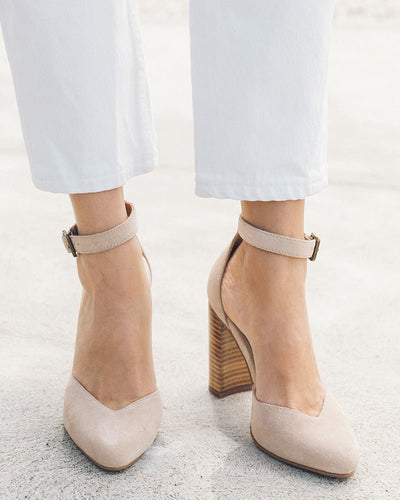 The Collette - Suede - Sand | Women's Heels – Soludos