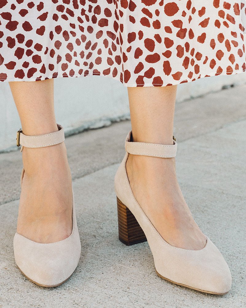 The Gemma - Suede - Sand | Women's Heels – Soludos