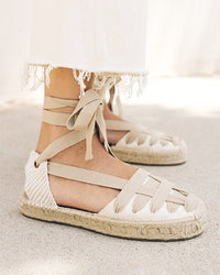 The Luella Lace-Up - Classic - Sand - Women's Espadrilles - Sand - Soludos -
