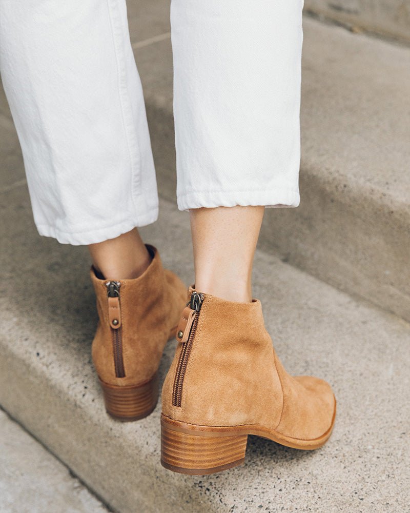 Tan 2024 bootie heels